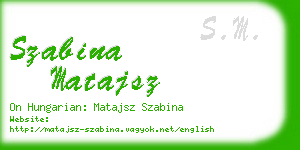 szabina matajsz business card